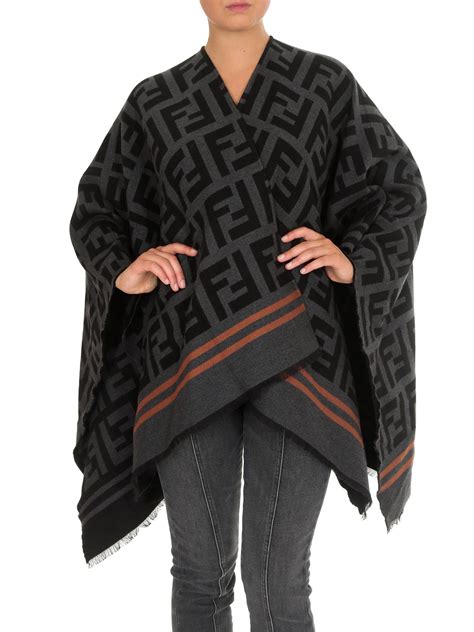 fendi ff shawl black|Fendi poncho women's.